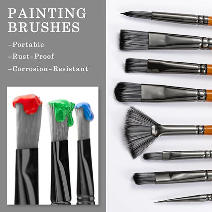 koseibal Acrylic Paint Set - Art Painting Supplies Kit for Kids & Adults with 24x22ml Acrylic Paints, 8 Brushes, 1 Painting Pad & Palette - Idea Gift Painting Kit for Student