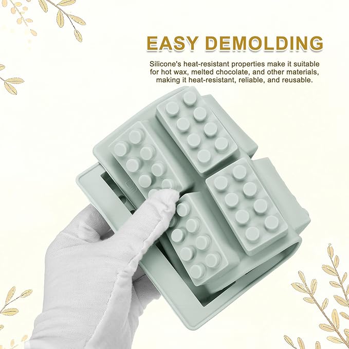 MECCANIXITY Beeswax Candle Mould, 10 Grids Beeswax Bar Mould Makes 10 x 0.8oz Reusable Easy Release Bees Wax Module for Wax Candle Making Butter Candy Chocolate Grey