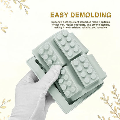 MECCANIXITY Beeswax Candle Mould, 10 Grids Beeswax Bar Mould Makes 10 x 0.8oz Reusable Easy Release Bees Wax Module for Wax Candle Making Butter Candy Chocolate Grey