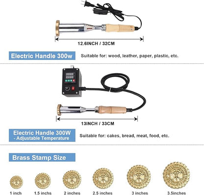 KAINSY Custom Electric Branding Iron for Wood - Wood Branding Iron Personalized Wood Burning Letter Stamps - Make Your Logo into Metal Stamp for Leather Food - Wedding Gifts Woodworking Tools(3.5Inch)