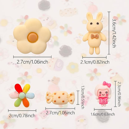100Pcs Slime Charms, Mixed Cute Resin Charms Set for Scrapbooking, Phone Cases, Hair Accessories, Fake Candy Decor, Crafting Embellishments & DIY Keychains