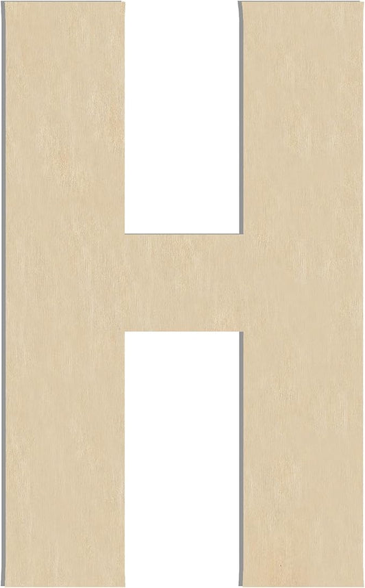 HILAZA 17 Inch Large Wooden Letter H, 1/4 in Thick Big Wood Letter for Wall Decor Crafts