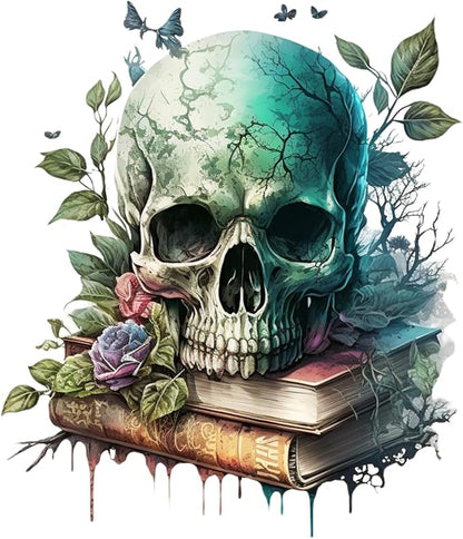 Moohue Stamped Cross Stitch Kits for Adults Clearance Skull 14CT Pre Printed Cross Stitch Kits for Beginners (Skull 3)