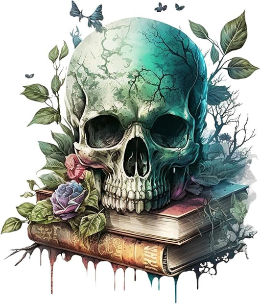 Moohue Stamped Cross Stitch Kits for Adults Clearance Skull 14CT Pre Printed Cross Stitch Kits for Beginners (Skull 3)