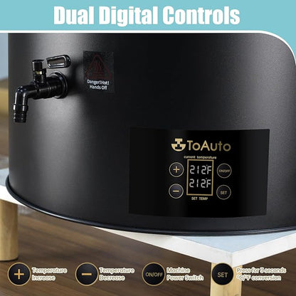TOAUTO 60 Lbs Commercial Digital Wax Melter, 30L Extra Large Electric Candle Making Machine for with Adjustable Temperature Control, Fast-Pour Spout & Easy Clean for Candle Business 1100W 120V