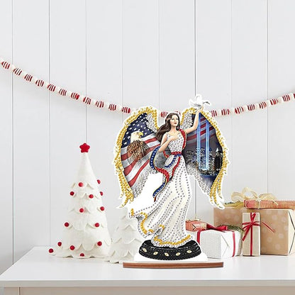 Tontut DIY Diamond Art Painting Kit Ornament, Flag Lady Liberty Handmade Three-Dimensional Ornaments, The Perfect Combination of Decoration and Art,Excellent Choice for Home Decoration Gifts