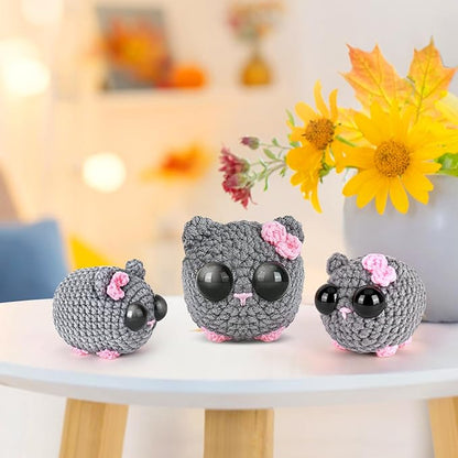 Crochet Kit for Beginners, Beginner Crochet Kit for Adults with Step-by-Step Video Tutorials, DIY Crochet Animal Kits Knitting Supplies