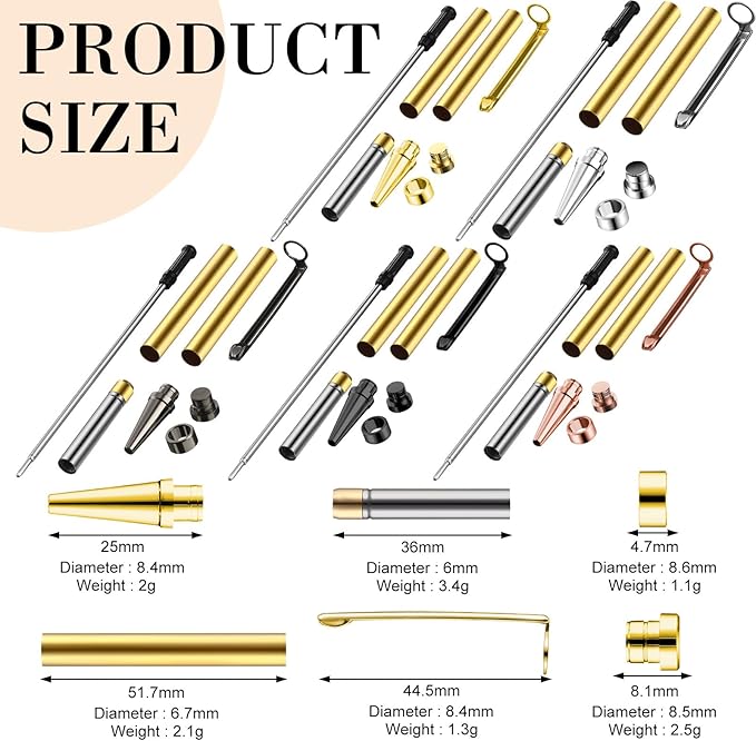Colarr 20 Pcs 7mm Slimline Pen Kit with Refill Wood Turning Twist Pen Kit Lathe Turning Supplies for DIY Copper Making Friend Teacher Students Gifts(Assorted Color)