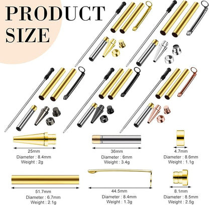 Colarr 20 Pcs 7mm Slimline Pen Kit with Refill Wood Turning Twist Pen Kit Lathe Turning Supplies for DIY Copper Making Friend Teacher Students Gifts(Assorted Color)