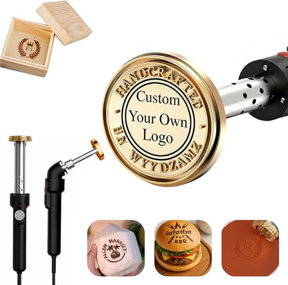 Custom Electric Branding Iron for Wood,Black Temperature Controlled Wood Branding Iron Personalized, Logo Branding Irons Letter Metal Stamp for Leather Food, Wood Working Tools and Accessories