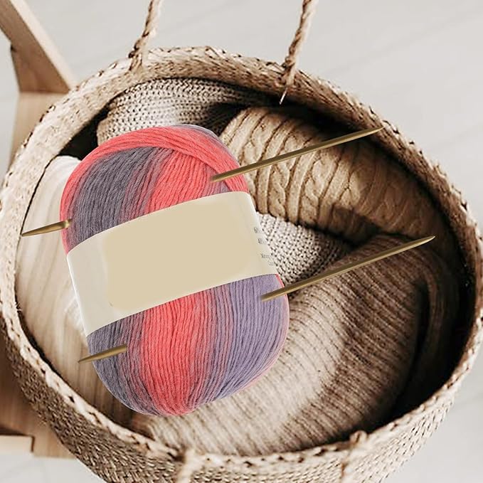 PRETYZOOM Gradient Multicolor Wool Knitting Yarn Medium Weight Handwoven Thread for Knitting Crocheting Blankets Socks DIY Craft Supplies