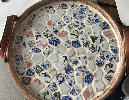 1.1 LB Porcelain Ceramic Mosaic Tiles,Broken Irregular Mosaic Tiles for DIY Craft Floor,Kitchen,Pool, Flower Pots Mosaic Making Supplies (Sliver)