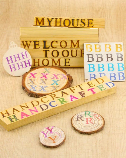 1/2" 26 Pcs Wood Burning Letters Kit with Electric Branding Iron, Wood Burning Letter Stamps for Wood Leather Hats Branding, DIY Gifts for Wedding Birthday Christmas (Brass Letters A-Z)