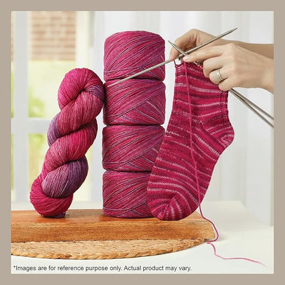 KnitPro Symfonie Hand Dyed Yarn | Extra Fine Merino Wool & Polyamide Blend for Knitting & Crocheting, Fingering Weight, Oeko-TEX Certified 400m, 100g Skein | Terra Variegated Autumn Rose
