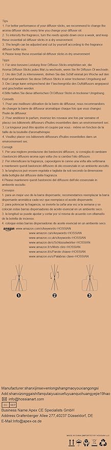 HOSSIAN 50pcs Reed Diffuser Sticks - Wood Rattan-Reed Sticks -Essential Oil Aroma Diffuser Sticks- Spa-Aromatherapy(Primary Color7.5/19cm)
