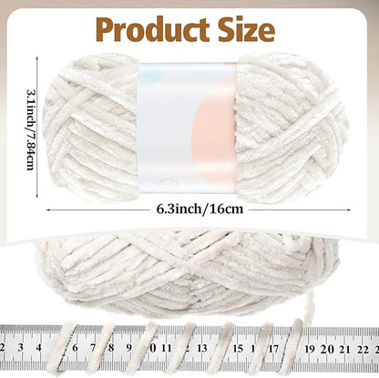 Woanger 20 Skeins Soft Chenille Yarn Velvet Blanket Yarn for Crocheting Hand Knitting Weaving DIY Craft, 93 Yards Each (Vintage Color)