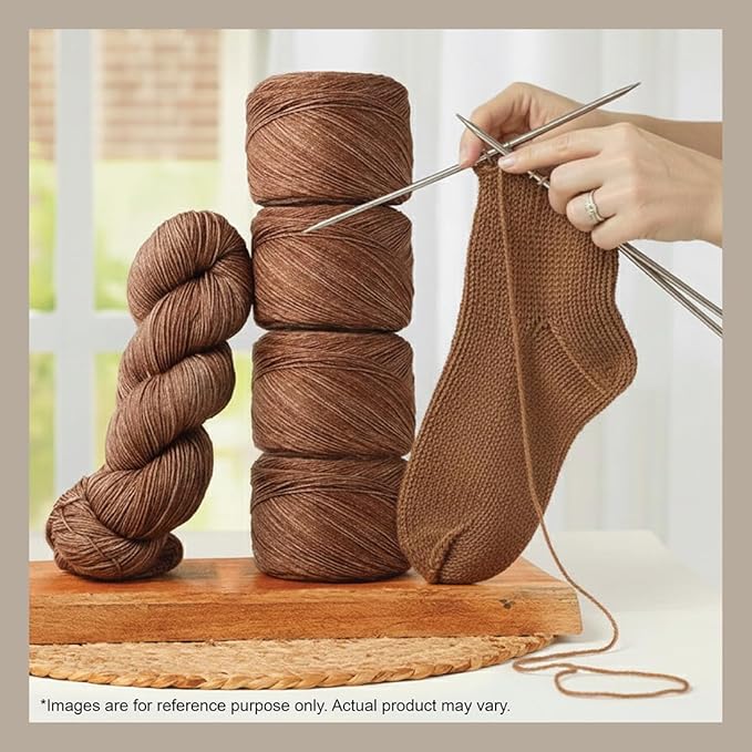 KnitPro Symfonie Hand Dyed Yarn | Extra Fine Merino Wool & Polyamide Blend for Knitting & Crocheting, Fingering Weight, Oeko-TEX Certified 400m, 100g Skein | Terra Semi-Solid Jaggery