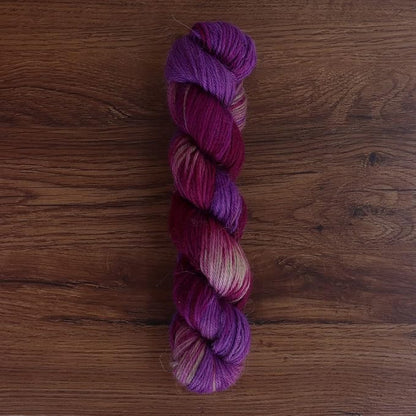 100% Baby Alpaca Yarn Wool 100g Hank DK Weight Hand Dyed Made in Peru - Heavenly Soft and Perfect for Knitting and Crocheting (Purple Carnival, DK Hand Dyed - 100g Hank)