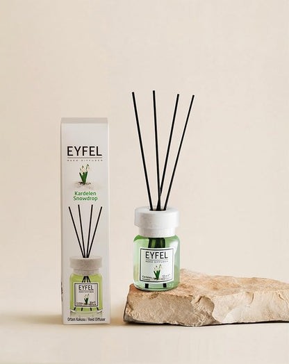 EYFEL Snowdrop Reed Diffuser Set - 4.05 fl oz, Bathroom & Home Scented Sticks