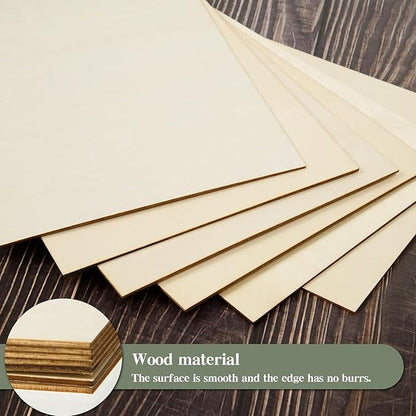 AWIZOM 12 Pack Basswood Sheets for Crafts-12 x 8 x 1/8 Inch- 3mm Thick Plywood Sheets with Smooth Surfaces-Unfinished Wood Boards for Laser Cutting, Wood Burning, Architectural Models, Staining