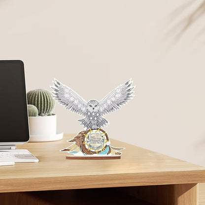 Tontut DIY Diamond Art Painting kit Ornament, Domineering White owl Handmade Three-Dimensional Ornaments, The Perfect Combination of Decoration and Art,Excellent Choice for Home Decoration Gifts