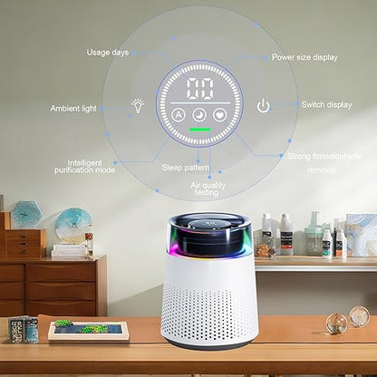 Epoxy Resin air Purifier, with Filter Element Purifier with Night Light Mode, Resin molding and Casting air Filtration System, epoxy Tool Accessories consumables