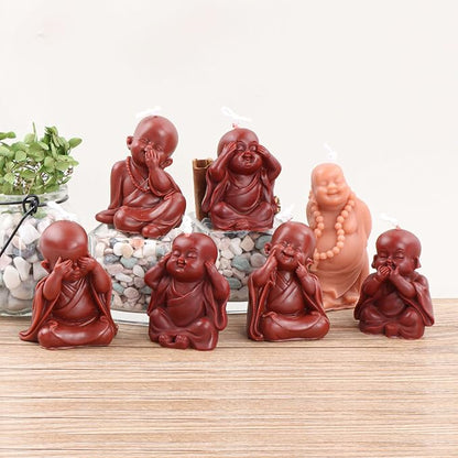 Grainrain 3D Buddha Silicone Candle Mold Decorated Pillar Candle Mould Handcrafted Silicone Molds for Candle Wax Resin Gyspum Crafts Making (SXY119)