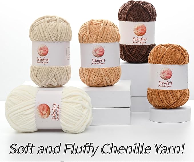 3 Pack Christmas Green Chunky Chenille Yarn for Crocheting, Bulky Velvet Yarns for Crochet, Baby Yarn for Crocheting Soft Blanket, 393 yds/10.5 oz Fluffy Amigurumi Crochet Yarn