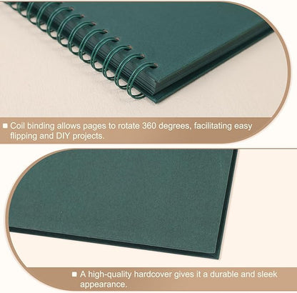 Scrapbook Album 10x10 Inches Photo Album Hardcover Kraft with Window Scrap Book Blank Memory Book for Baby Wedding Guest Book Couples Graduation Travel DIY Anniversary, 100 Pages Green