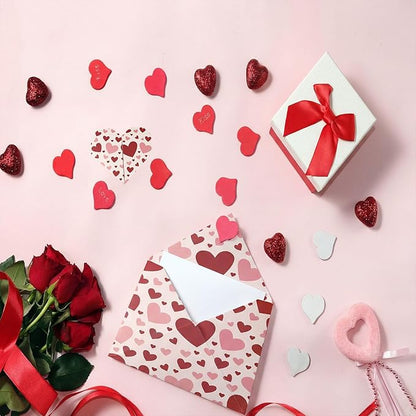 Fainne 40 Sheet 12 x 12 Inch Valentine‘S Day Scrapbook Paper Double Sided Scrapbook Specialty Paper Pink Red Heart Love Printed for DIY Handmade Crafting Home Party Decor Card Making