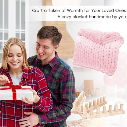 PIRXXIY 65Inch Chunky Yarn Loom, Custom Thick Chunky Knitting Blanket Loom, Extra Large Blanket Loom Knitting for DIY Craft Enthusiasts Beginners