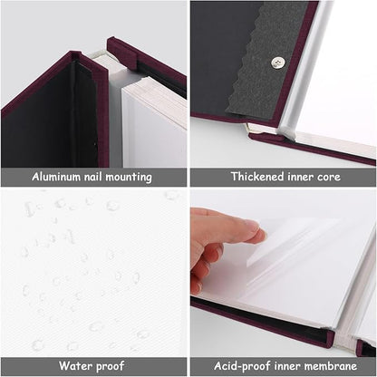 Zesthouse Large 18In Photo Album Self Adhesive 60 Pages, Scrapbook Albums with Sticky Page Holds 10x12 & 8x10 & 5X7 & 4x6 Pictures, DIY Photo Book Ideal Gift for Family Wedding Baby