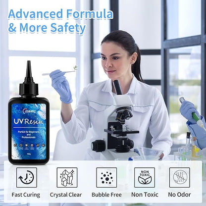 OSBANG 100g UV Resin, Crystal Clear for Beginners and Professionals, UV Resin Hard Type Kit for Jewelry Making, DIY Craft, Decor