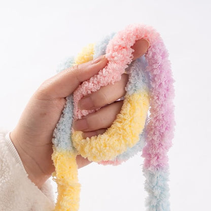 Macaroon Jumbo Chunky Chenille Yarn for Crocheting, Thick Plush Yarn for Hand Knitting Blankets, Super Soft Bulky Yarn for DIY Projects, 2 Jumbo Pack