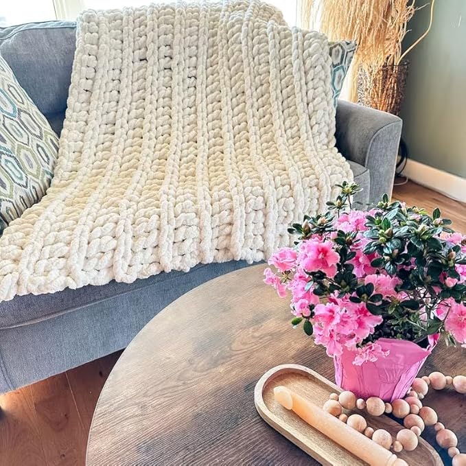 QWM Chunky Blankets Loom Knitting Looms Long Installation Free and Adjustable Foldable Portable Extra Loom Large 38,48,60, 72,84,96 Inch (38inch)
