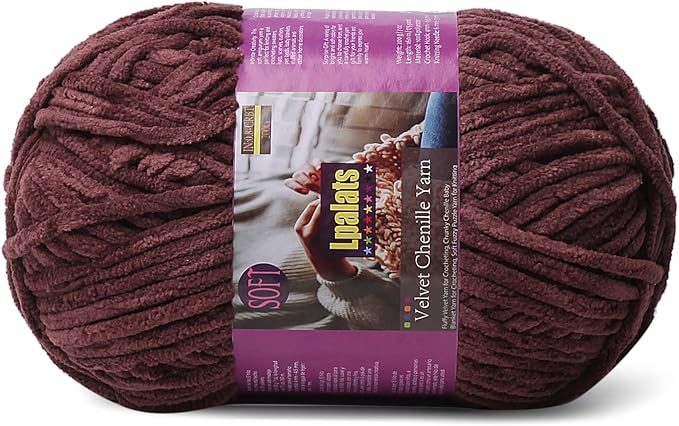 Chunky Chenille Yarn for Crocheting - 200g/7oz Baby Blanket Yarn for Crocheting Soft - 175 Yards Fluffy Thick Plush Yarns for Knitting Blankets Amigurumi (1, Dark Curry)
