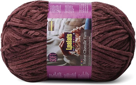 Chunky Chenille Yarn for Crocheting - 200g/7oz Baby Blanket Yarn for Crocheting Soft - 175 Yards Fluffy Thick Plush Yarns for Knitting Blankets Amigurumi (1, Dark Curry)