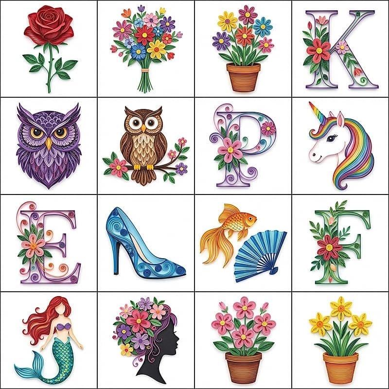 Saijoyz Quilling Template Kit with Colored Pins and Tweezers, Corkboard and Plastic, for Beginners, Students, and Teachers, 3 Piece (Cork、 Plastic、Stainless Steel) - Image 5