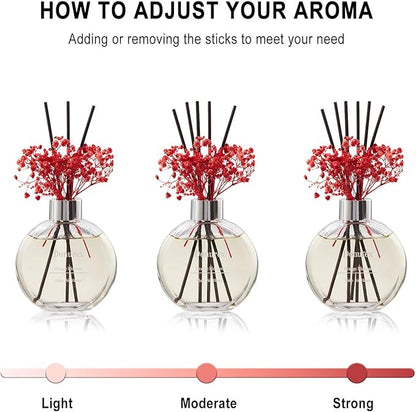 Donurex Flower Reed Diffuser Set 5.07oz Orange Blossom Scent Diffuser with Sticks Home Fragrance Reed Diffuser for Bathroom Shelf Decor