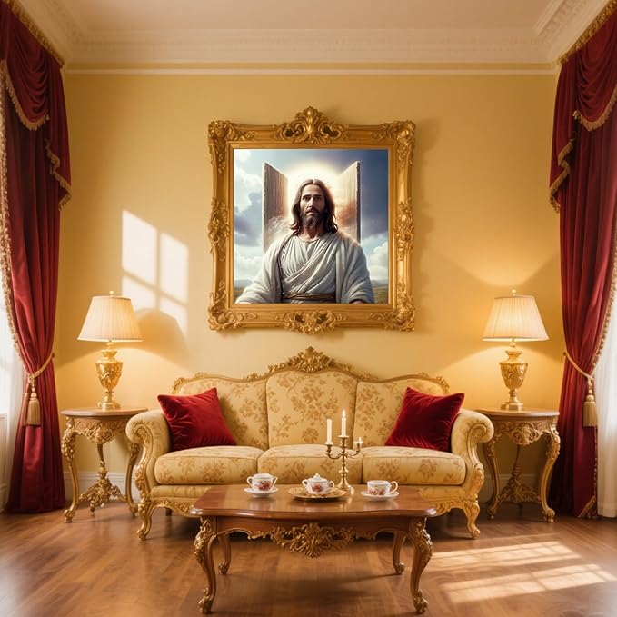 57lilina Stamped Cross Stitch Kits - 11CT Jesus Easy Pre Printed Cross-Stitch Patterns for Adults, Advanced Embroidery Kit for Beginners, 18x18 Inch DIY Crossstitch Crafts for Wall Decor or Mom Gifts