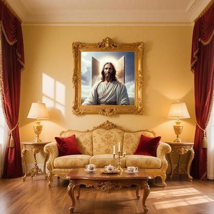 57lilina Stamped Cross Stitch Kits - 11CT Jesus Easy Pre Printed Cross-Stitch Patterns for Adults, Advanced Embroidery Kit for Beginners, 18x18 Inch DIY Crossstitch Crafts for Wall Decor or Mom Gifts