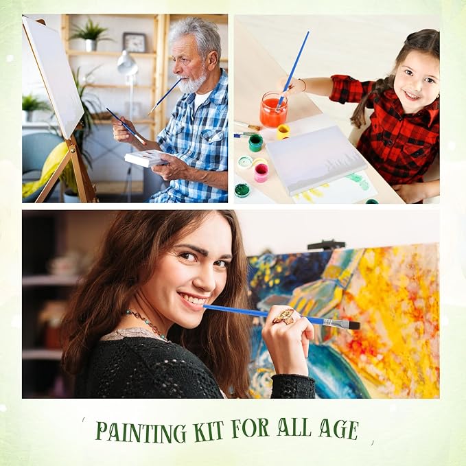 Nezyo 12 Sets Paint by Numbers Kit with Frame for Adult Beginners, Paint by Number DIY Acrylic Painting Canvas for Painting Party, Classroom Activity Birthday Gift, 8 x 8 Inch