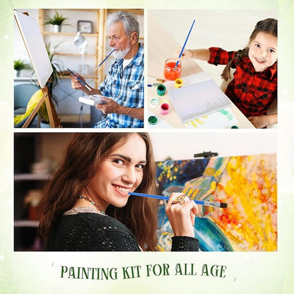 Nezyo 12 Sets Paint by Numbers Kit with Frame for Adult Beginners, Paint by Number DIY Acrylic Painting Canvas for Painting Party, Classroom Activity Birthday Gift, 8 x 8 Inch