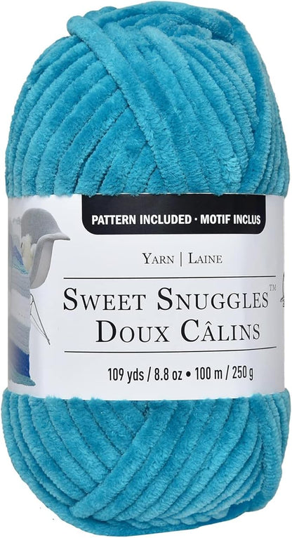 Loops & Threads Sweet Snuggles Yarn - Solid Yarn for Knitting, Crochet, Weaving, Arts & Crafts - Turquoise, Bulk 18 Pack