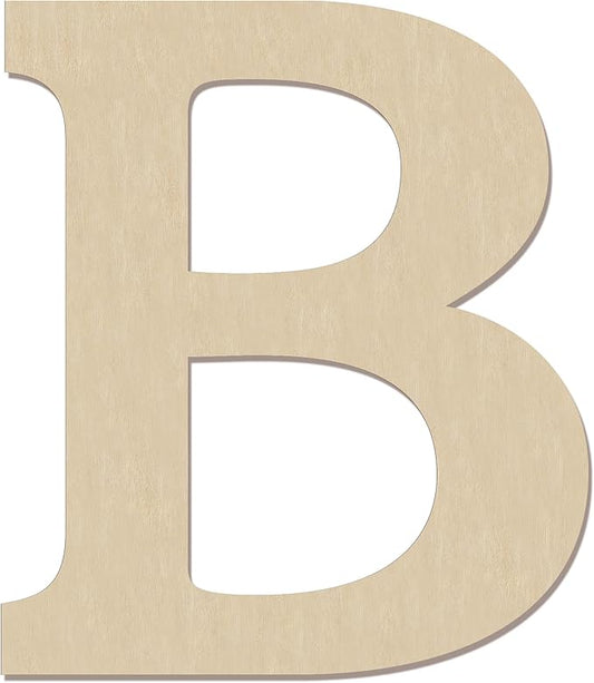HILAZA 12 Inch Large Wooden Greek Letters, Unfinished Big Wood Letters for Wall Decor, DIY Crafts, Parties Wedding Christmas Home Decoration, Letter Beta (Β)
