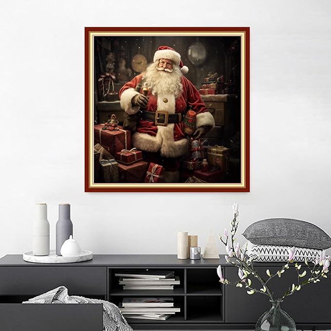Joyhoor Cross Stitch Kits for Beginners Stamped Cross-Stitch Supplies Needlework preprint Embroidery Kits for Adults DIY Needlepoint Kits Embroidery Patterns 11CT-Santa Claus 18.x18 inch