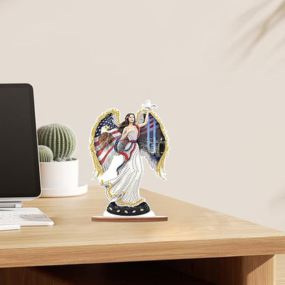 Tontut DIY Diamond Art Painting Kit Ornament, Flag Lady Liberty Handmade Three-Dimensional Ornaments, The Perfect Combination of Decoration and Art,Excellent Choice for Home Decoration Gifts