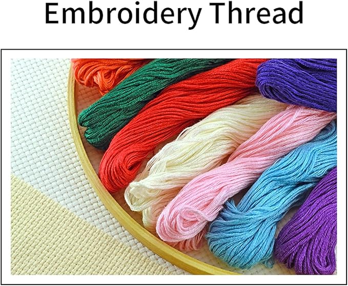 Joyhoor Cross Stitch Kits for Beginners Stamped Cross-Stitch Supplies Needlework preprint Embroidery Kits for Adults DIY Needlepoint Kits Embroidery Patterns 11CT-Creek Cottage 18x18 inchs