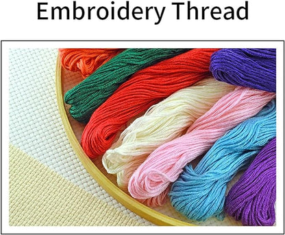 Joyhoor Cross Stitch Kits for Beginners Stamped Cross-Stitch Supplies Needlework preprint Embroidery Kits for Adults DIY Needlepoint Kits Embroidery Patterns 11CT-Night Moon Scenery 18x18 inchs