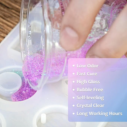 Epoxy Resin 2 Gallon - Crystal Clear Epoxy Resin Kit - Self-Leveling, High-Glossy, No Yellowing, No Bubbles Casting Resin Perfect for Crafts, Table Tops, DIY 1:1 Ratio